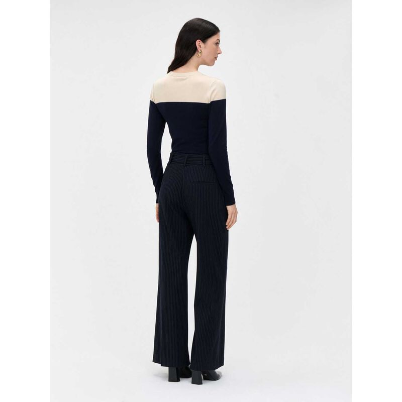 Veronika Maine Ink Spliced Long Sleeve Knit image number 1